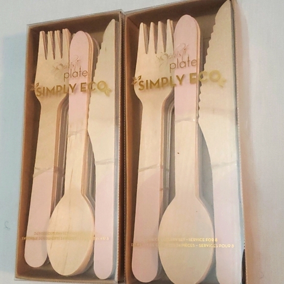Simply Eco -Eco-friendly Disposable Wooden Cutlery- 48 pieces - Picture 1 of 3